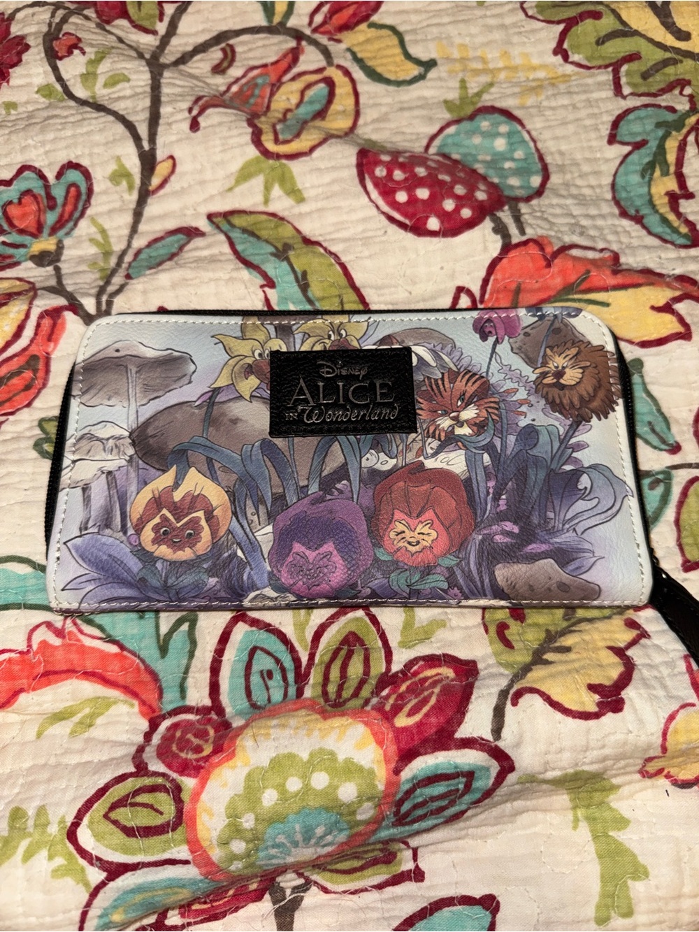 Disney Alice in Wonderland Floral Zip Wallet long